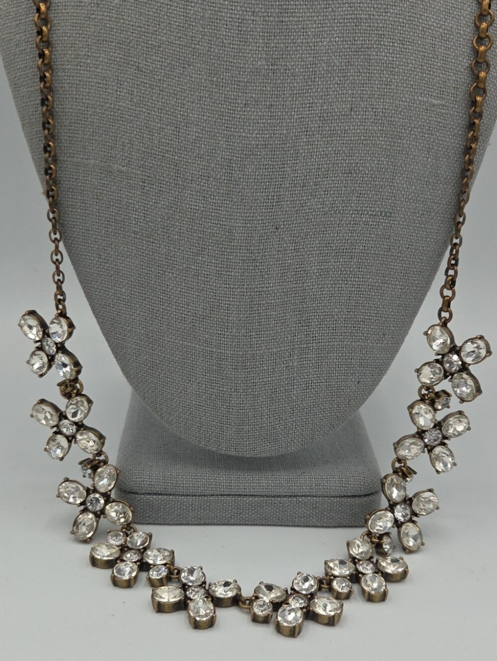 5 for $25! Crystal Statement Necklace - Clear/Gold Tone